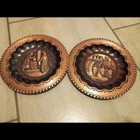 Set 2 piatti da muro in rame 