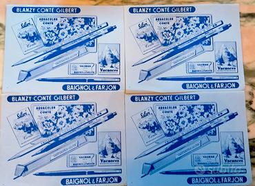 SET 4 CARTE PUBBLICITA' BLANZY-CONTE-GILBERT '50