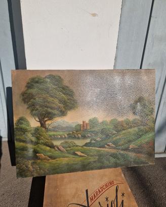 Dipinto olio su tela nel bosco