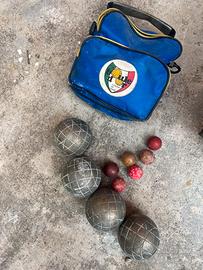 Set bocce bronzo vintage La Boule + borsa orig.