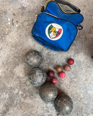 Set bocce bronzo vintage La Boule + borsa orig.