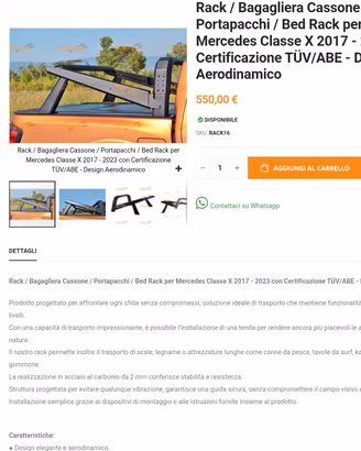 rack per pickup universale