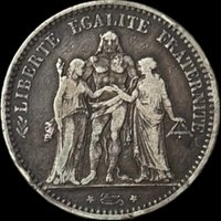 Moneta Francia 5 franchi, 1873 Ercole A