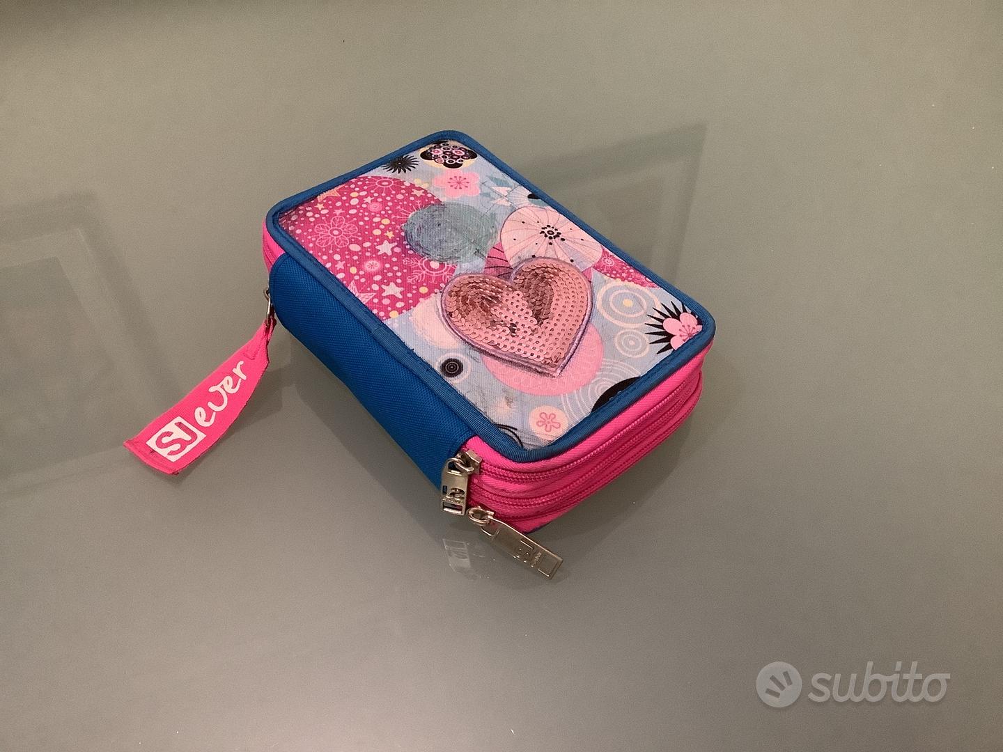 Astuccio Scuola 3 Scomparti - Facce da SJ Girl Bambina - Completo