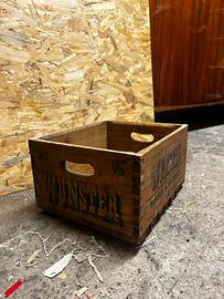 Cassetta in legno pubblicitaria birra Wunster