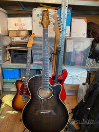 SaeHan Acoustic Electric guitar+custodia