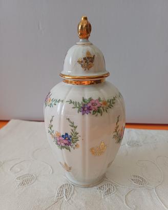 Vaso decorativo floreale dorato 