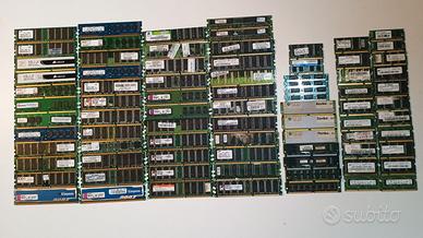 Memorie RAM varie per computer da 4GB a 32 MB.