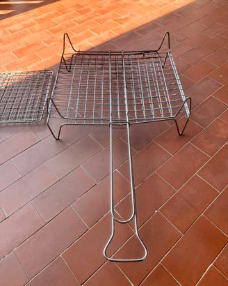 2 Griglie doppie per barbecue in acciaio