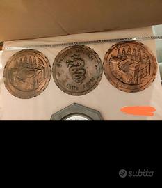 3 piatti Grazzano Visconti  in rame