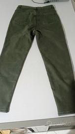 Jeans felpati verde militare 