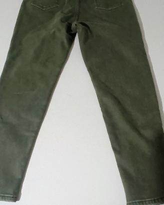 Jeans felpati verde militare 