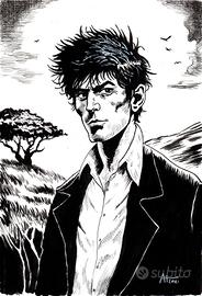 disegno a china su carta dilan dog