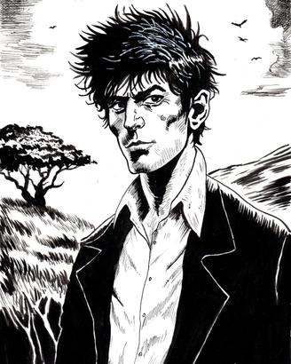 disegno a china su carta dilan dog