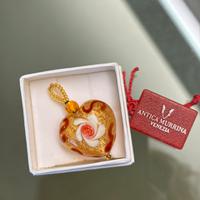 Pendente cuore vintage in vetro di Murano