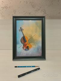 Quadro Violino Arte Astratta - Dipinto a Mano