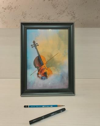 Quadro Violino Arte Astratta - Dipinto a Mano