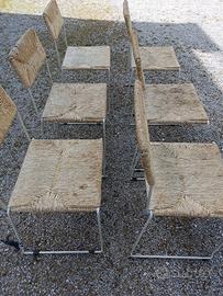 SEDIE IN FERRO E PAIA