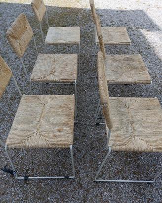 SEDIE IN FERRO E PAIA