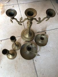 Porta candele in ottone - 5 pezzi