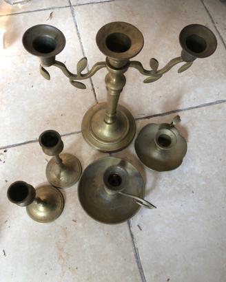 Porta candele in ottone - 5 pezzi