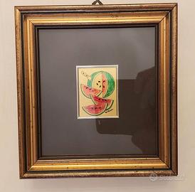 Quadro dipinto a mano foglia oro 22 kt Del Bianco