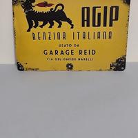 Targa in metallo Agip 20x30cm Ammaccata 
