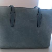 Borsa scamosciata azzurra