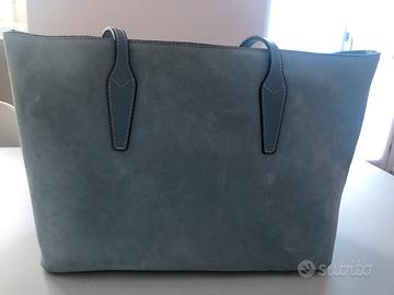 Borsa scamosciata azzurra
