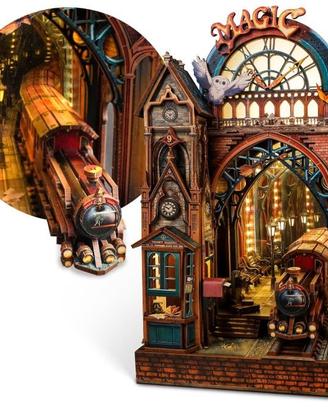 LED Puzzle 3D Stazione Magia Book Nook Kit - Puzzl