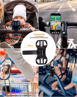Porta Cellulare Bici uso Universale, rotabile 360°