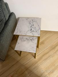 Set di 2 tavolini in marmo