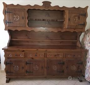 CREDENZA, TAVOLO E SEDIE STILE VAL VARAITA