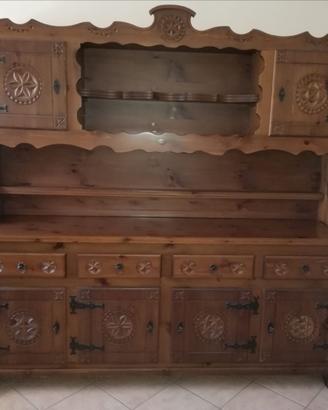 CREDENZA, TAVOLO E SEDIE STILE VAL VARAITA