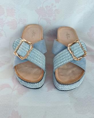 Sandali ciabattine zeppa ALELLUIAN n. 40