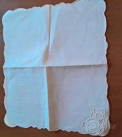 Tovaglietta bianca da tea,multiuso,in puro lino 10