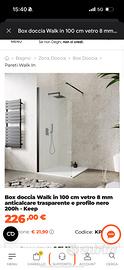 Box doccia Walk in 100 cm vetro 8 mm