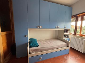 Cameretta a ponte completa + Scrivania e Librerie