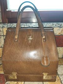 Borsa da viaggio beauty case vintage in pelle  