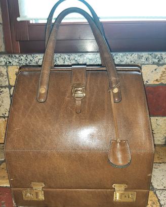 Borsa da viaggio beauty case vintage in pelle  