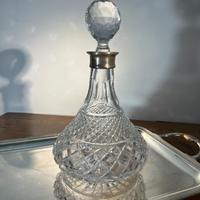 Bottiglia decanter in cristallo molato / Argento