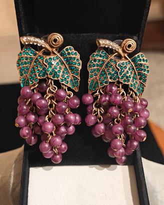 Orecchini Vintage grappolo d'uva per donna