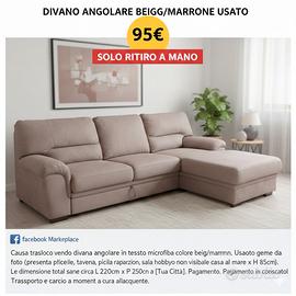 sgombero casa a 95€, Divano angolare e altro