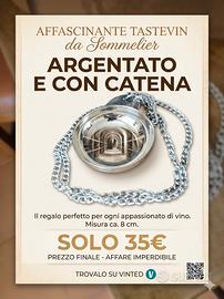 Tastevin da Sommelier Argentato con Catena (8 cm)