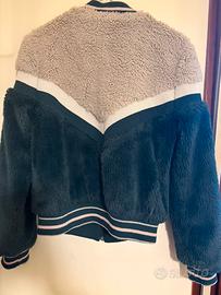 Bomber donna in eco pelliccia XS bicolore