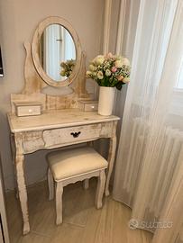 postazione make up legno stile shabby.