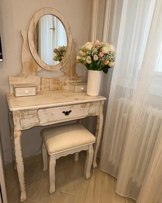 postazione make up legno stile shabby.