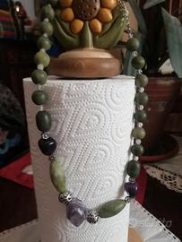 collana estiva vintage in pietre forse onice