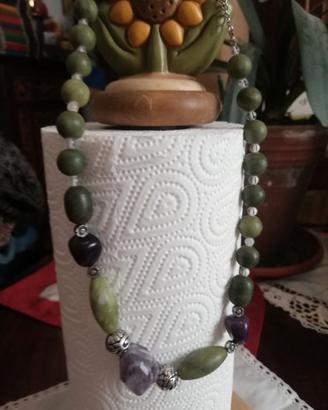 collana estiva vintage in pietre forse onice