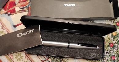 Penna a sfera roller Tombow argento nera nuova